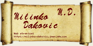 Milinko Daković vizit kartica
